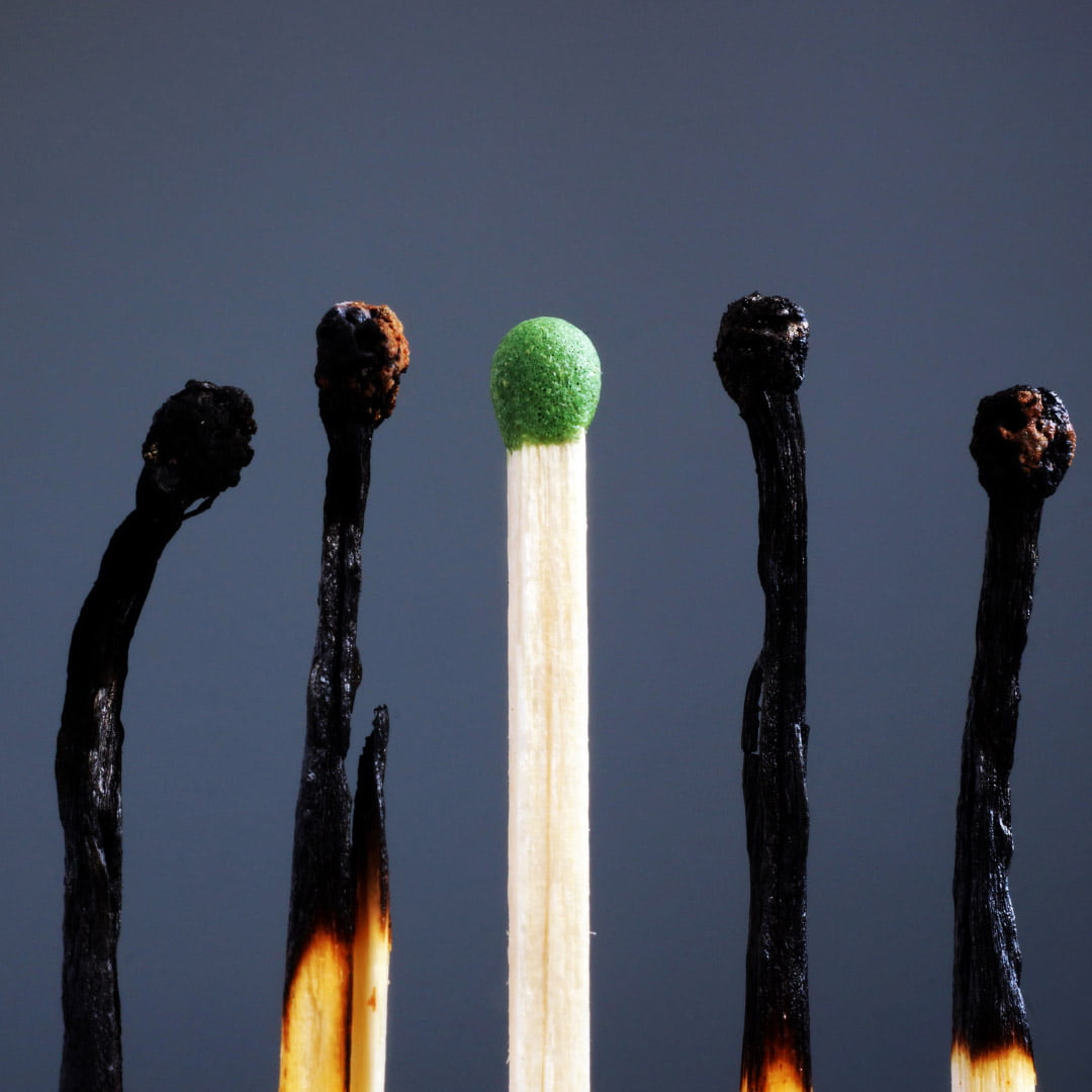 Illustration of swirling stress, seeking balance and well-being